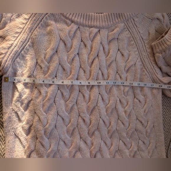 Merona Pink Cable Knit Sweater in Cream - Picture 3 of 8